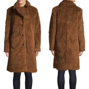 Hudson Bay Conac Brown Faux Fur Teddy Coat